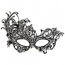 Асимметричная нитяная маска из серии Theatre от ToyFa, цвет черный, размер OS, 708015, из материала ткань, One Size (Р 42-48), со скидкой