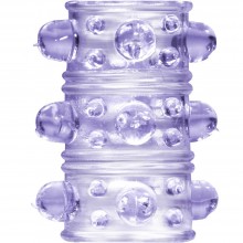 Насадка на пенис «Armour Purple» с бусинами и усиками для дополнительной стимуляции из коллекции Lola Rings, цвет фиолетовый, 0115-12Lola, из материала TPR, длина 5 см., со скидкой