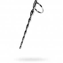 Уретральный плаг-косичка с кольцом в основании из серии Metal от ToyFa, цвет серебристый, 717319, длина 13 см., со скидкой