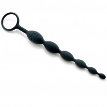 Анальная цепочка «Pleasure Intensified Anal Beads» от компании Fifty Shades of Grey, цвет черный, FS-40173, из материала силикон, длина 25.4 см., со скидкой