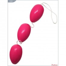 Анально-вагинальные шарики на шнурке от компании Eroticon, цвет розовый, 30380, из материала пластик АБС, длина 5.7 см.