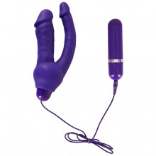 Анально-вагинальный вибромассажер «Double Pleasure Vibe» от компании You 2 Toys, цвет фиолетовый, 5821230000, бренд Orion, из материала силикон, длина 12.5 см.