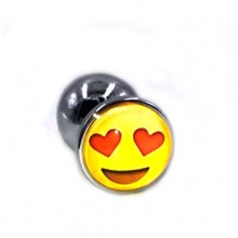 Металлическая анальная пробка «Emoji» от компании Kanikule, цвет серебристый, KL-APALSE01, коллекция Anal Jewelry Plug