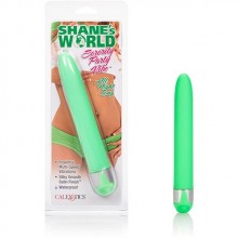 Классический вибратор «Shanes World» от компании California Exotic Novelties, цвет зеленый, SE-0536-50-2, бренд CalExotics, из материала пластик АБС, коллекция Shanes World Collection, длина 15.5 см., со скидкой