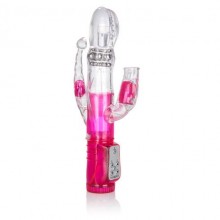 Хай-тек вибратор для женщин «Triple Orgasm-French Kiss» с тройной стимуляцией, цвет розовый, SE-0661-30-3, бренд CalExotics, из материала TPR, длина 14 см., со скидкой