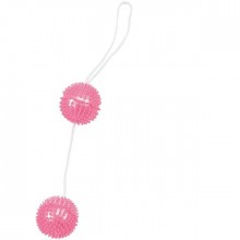 Вагинальные шарики с рельефной поверхностью «Vibratone Soft Balls» от компании Gopaldas, цвет розовый, 2K761 BCD GP, длина 22 см., со скидкой