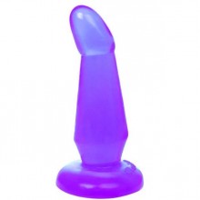Мягкая анальная пробка для начинающих «Butt Blug» от известной компании Baile, цвет фиолетовый, BI-017002-0603, из материала TPR, длина 12 см., со скидкой