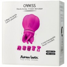 Клиторальный стимулятор «Caress» со сменными насадками от компании Adrien Lastic, цвет розовый, 11091, из материала силикон, длина 5.3 см.