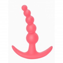Анальная пробка ребристой формы «Bubbles Anal Plug» из серии First Time от компании Lola Toys, цвет розовый, 5001-01lola, бренд Lola Games, из материала силикон, длина 11.5 см., со скидкой