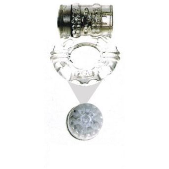 Эрекционное кольцо с вибратором и стимуляцией клитора от компании SexToy, цвет прозрачный, 00128-B-4, диаметр 3 см., со скидкой