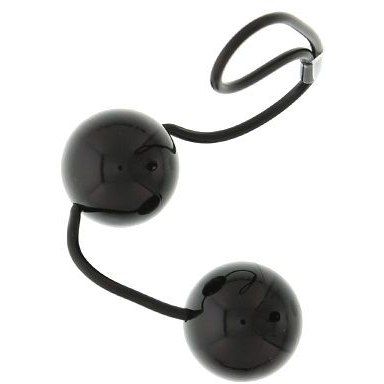 Чeрные вагинальные шарики на мягкой сцепке «GOOD VIBES PERFECT BALLS», цвет черный, Dream toys 20078, из материала ПВХ, диаметр 3 см., со скидкой