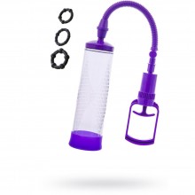 Вакуумная помпа с прозрачной колбой «Erection» для мужчин от компании Sexus Men, цвет фиолетовый, 709004-4, из материала пластик АБС, длина 23 см., со скидкой
