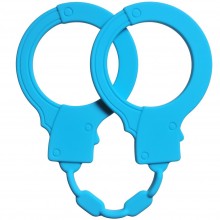 Cиликоновые наручники «Stretchy Cuffs Turquoise» из серии Emotions от компании Lola Toys, цвет голубой, размер OS, 4008-03Lola, бренд Lola Games, из материала силикон, длина 33 см., со скидкой