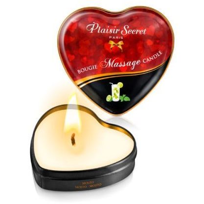 Массажная свеча с ароматом мохито «Bougie Massage Candle» от компании Plaisirs Secrets, объем 35 мл, 826066, из материала Масляная основа, 35 мл., со скидкой