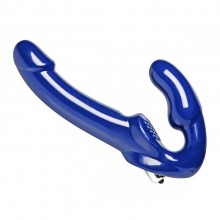 Безремневой вибрострапон «Revolver II» анатомической формы от компании XR Brands, цвет синий, AE170, из материала латекс, длина 25 см., со скидкой