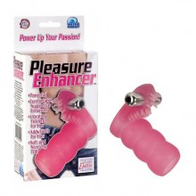 Вибронасадка «Futurotic Pleasure Enhancer» для члена от компании California Exotic Novelties, цвет розовый, SE-1619-50-3, из материала TPE, длина 8.5 см.