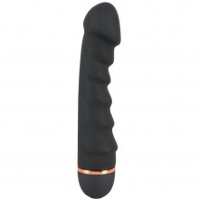 Вибратор для женщин «Bendy Ripple» с ребристой поверхностью от компании You 2 Toys, цвет черный, 5919980000, из материала силикон, длина 16.5 см., со скидкой