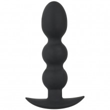 Тяжелая анальная елочка на жесткой сцепке «Heavy Beads» из серии Black Velvets от компании Orion, цвет черный, 5330250000, из материала силикон, длина 13.3 см., со скидкой
