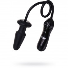 Анальная пробка с вибрацией и расширением «Inflatable Plug» от компании Gopaldas, цвет черный, 16-64BLK-BX, из материала ПВХ, длина 12 см., со скидкой
