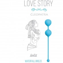 Классические силиконовые вагинальные шарики «Cleopatra Waterfall Breeze» на сцепке от компании Lola Toys, цвет голубой, 3007-03Lola, бренд Lola Games, коллекция Love Story, длина 16 см., со скидкой