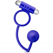 Синее эрекционное кольцо «Penetrator Anal Ball with Vibrating Cock Ring» от компании Blush Novelties, цвет синий, BL-01702, из материала силикон, длина 7.6 см.
