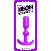 Анальная пробка из силикона «Neon Anal Anchor - Purple» от компании PipeDream, цвет фиолетовый, PD2017-12, длина 10.2 см.