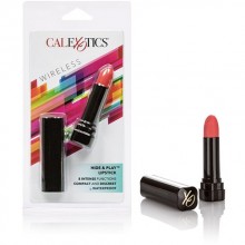 Необычный женский клиторальный мини-вибратор в форме помады «Coco Hide&Play Lipstick» от компании California Exotic Novelties, цвет черный, SE-2930-10-3, бренд CalExotics, длина 8.25 см., со скидкой