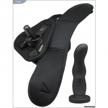 Страпон системы Harness с насадкой от компании «PentHouse», цвет черный, P3394, из материала силикон, длина 13.5 см., со скидкой