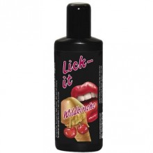 Съедобная смазка «Lick It» со вкусом вишни от компании Orion, объем 100 мл, 0620661, цвет прозрачный, 100 мл.