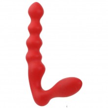 Силиконовый стимулятор-страпон Purrfect Silicone от компании Dream Toys, цвет красный, 20824, длина 19 см., со скидкой