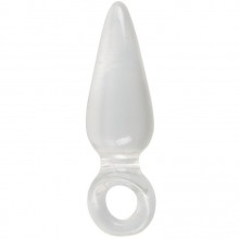 Анальная втулка с колечком на пальчик «Finger Plug» от компании You 2 Toys, цвет белый, 0516929, из материала TPR, длина 9.5 см., со скидкой