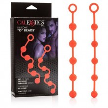 Анальные шарики «Silicone O Beads - Orange» с кольцом на конце из серии Posh от компании California Exotic Novelties, цвет красный, SE-1322-30-3, бренд CalExotics, из материала силикон, цвет оранжевый, длина 23 см.
