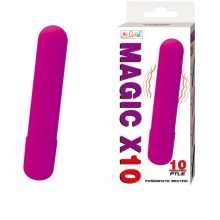 Мощная вибропуля «Magic X10» от компании Baile, цвет фиолетовый, BI-014192-B, из материала силикон, длина 9.2 см., со скидкой