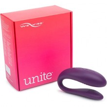 Силиконовый вибратор для пар «Unite Purple» от компании We-Vibe, цвет фиолетовый, WV Unite-Purple, длина 7.5 см., со скидкой