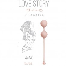 Вагинальные шарики «Cleopatra Tea Rose» классической формы от компании Lola Toys, цвет бежевый, 3007-01Lola, из материала силикон, коллекция Love Story, длина 16 см.