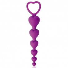 Силиконовая анальная елочка с кольцом-сердцем от компании Cosmo, цвет фиолетовый, BIOCSM-23012, бренд Bior Toys, длина 14.5 см., со скидкой