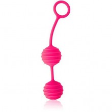 Вагинальные шарики на сцепке классической формы от компании Cosmo, цвет розовый, BIOCSM-23033-25, бренд Bior Toys, из материала силикон, диаметр 3.1 см., со скидкой