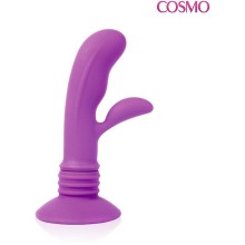 Вибратор с клиторальным отростком и удобным основанием от компании Cosmo, цвет фиолетовый, BIOCSM-23060, бренд Bior Toys, из материала силикон, длина 11 см.
