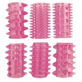 Набор насадок от компании Erowoman-Eroman, цвет розовый, BIOEE-10177, бренд Bior Toys, из материала TPR, длина 5.5 см.