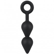 Анальная втулка из силикона с кольцом из серии Black Velvets от You 2 Toys, цвет черный, 5331570000, бренд Orion, длина 19.8 см.