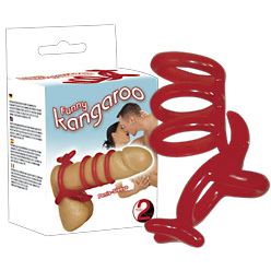 Насадка на пенис «KANGAROO» от компании You 2 Toys, цвет красный, 5180770000, из материала TPE, длина 9 см.