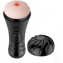 Мастурбатор-анус в колбе с вибрацией и выносным пультом «Pink Butt» от компании Baile, цвет телесный, BM-00900T27Z-1, длина 23.2 см., со скидкой