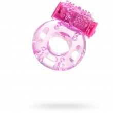 Эрекционное виброкольцо из эластичного геля классической формы от компании ToyFa, цвет розовый, 818040-3, длина 4.5 см.
