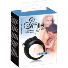 Эрекционное виброкольцо из силикона для мужчин Smile «Vibro-penis Ring - Stayer», цвет черный, You 2 Toys 5848780000, бренд Orion, коллекция You2Toys, длина 5.2 см.