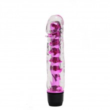 Гелевый вагинальный вибратор-реалистик с дополнительными пупырышками, цвет розовый, 4sexdream 47487-MM, из материала ПВХ, длина 17 см., со скидкой