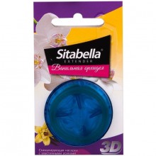 Стимулярующая насадка-презерватив «Sitabella 3D - Ванильная орхидея» с ароматом ванили и орхидеи, цвет синий, СК-Визит 1413, со скидкой