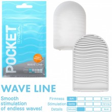 Карманный мастурбатор «Pocket Wave Line» с волнообразными выступами, цвет белый, Tenga POT-001, длина 8 см., со скидкой