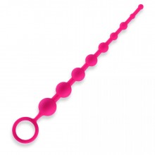 Розовая анальная цепочка из 9 шариков, общая длина 30 см, минимальный диаметр 0.8 см, Erotic fantasy HT-A9-PNK, из материала силикон, длина 30 см., со скидкой