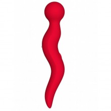 Мощный силиконовый массажер «Cassi», цвет красный, Le Frivole Costumes 05495, длина 21 см., со скидкой