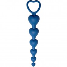 Анальная цепочка «Love Beam» из силикона с кольцом, цвет синий, Le Frivole Costumes 05510, длина 19 см., со скидкой